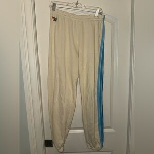 Aviator Nation 5 Stripe Sweatpants - Vintage White//Blue